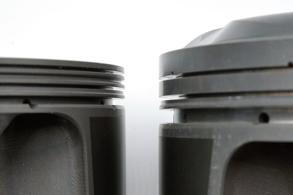 Piston ring pack height comparison