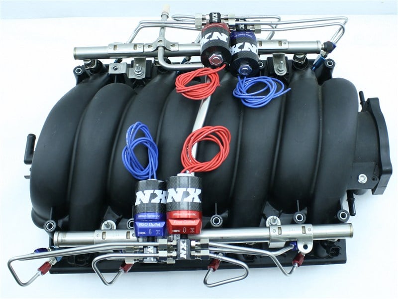 Bottle Nitrous Express 80018-15 200-500 HP Straight Through Design Direct Port System with 15 lbs 