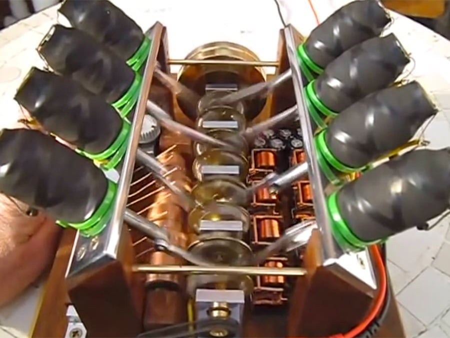 Videos: Electric V8 Solenoid Engine Based on Big-block Chevy