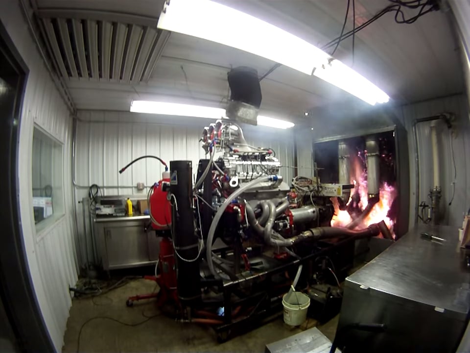Video: Blown Alcohol Engine Dyno Test Ends In Exhaust Explosion